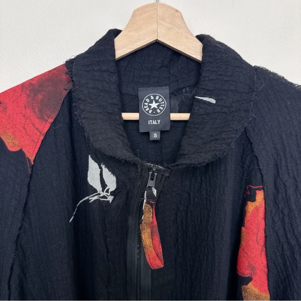 BREAD & BUTTER Womens Small Gauze Floral Oversized Lagenlook Artsy Jacket - Picture 10 of 14